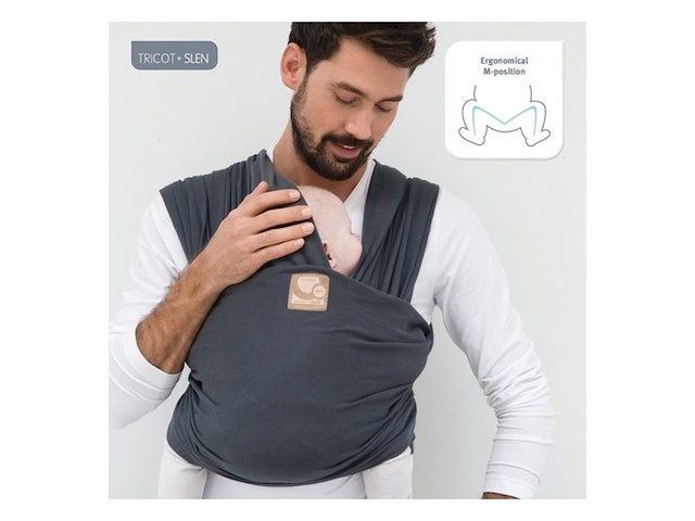 Babylonia draagsjaal biologische gebreide slen blue jeans 2 tot 18 kg - afbeelding 4 van  4