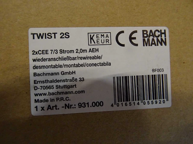 Bachmann - twist 2s - inbouwstekkerdoos (3x) - afbeelding 3 van  3