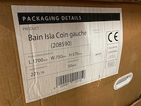 Back to wall bad isla (links) - 170x75cm - ligbad - afbeelding 2 van  2