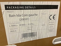 Back to wall bad isla (links) - 180x80cm - ligbad - afbeelding 2 van  2