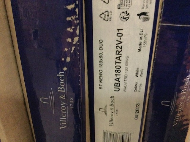 Bad 180x80 cm villeroy & boch, newo, wit alpine - afbeelding 3 van  3