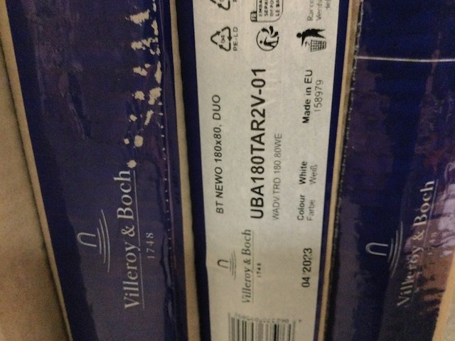 Bad 180x80 cm villeroy & boch, newo, wit alpine - afbeelding 3 van  3