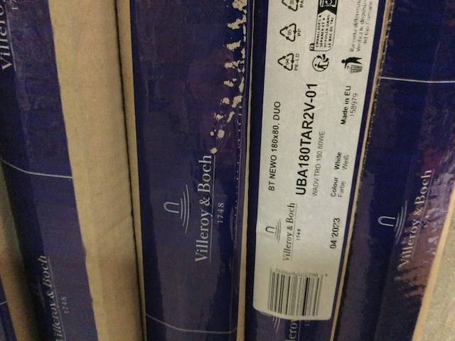 Bad 180x80 cm villeroy & boch, newo, wit alpine - afbeelding 3 van  3