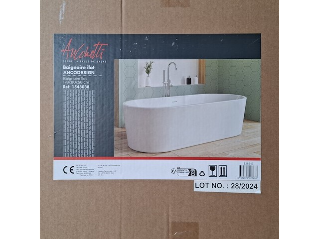 Bad monoblock / vrijstaand, allibert, ancoletti ilot, wit - afbeelding 2 van  3
