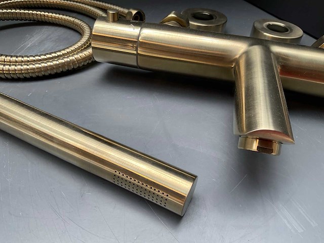 Bad thermostaat kraan geborsteld goud - afbeelding 1 van  2