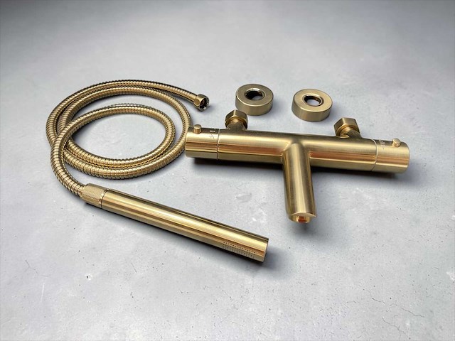 Bad thermostaat kraan geborsteld goud - afbeelding 1 van  3