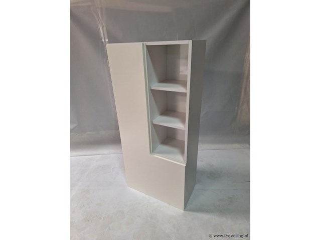 Badkamer wandkast met deur en open vakken - ca. 32x60x130 cm - afbeelding 1 van  3