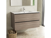 Badkamermeubel 100 cm + wastafel karo, grey oak