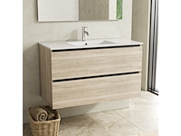 Badkamermeubel 100 cm + wastafel karo, natural oak