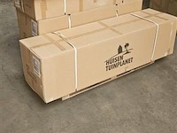 Badkamermeubel 120 cm - hoogglans zwart + witte dubbele wasbak - incl. kranen - afbeelding 9 van  9