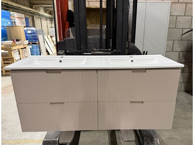 Badkamermeubel 120 cm poederroze - afbeelding 6 van  6