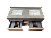 Badkamermeubel 2-persoons - 120cm - kleur walnoot - afbeelding 1 van  2