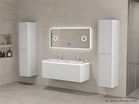 Badkamermeubel 2 persoons 120 cm - wit - 2 zijkasten, 1 led spiegel