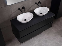 Badkamermeubel 2-persoons 120cm - mat zwart met (hangkast) - afbeelding 6 van  18