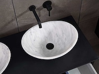 Badkamermeubel 2-persoons 120cm - mat zwart met (hangkast) - afbeelding 7 van  18