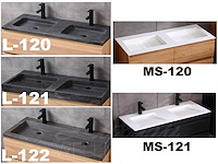 Badkamermeubel 2-persoons 120cm - mat zwart met (hangkast) - afbeelding 12 van  18