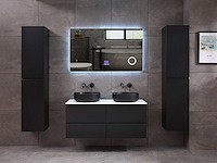 Badkamermeubel 2-persoons 120cm - mat zwart met (hangkast) - afbeelding 13 van  18