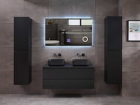 Badkamermeubel 2-persoons 120cm - mat zwart met (hangkast) - afbeelding 14 van  18