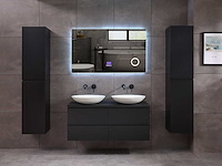 Badkamermeubel 2-persoons 120cm - mat zwart met (hangkast) - afbeelding 15 van  18