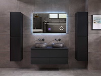 Badkamermeubel 2-persoons 120cm - mat zwart met (hangkast) - afbeelding 16 van  18