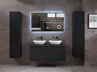 Badkamermeubel 2-persoons 120cm - mat zwart met (hangkast) - afbeelding 17 van  18