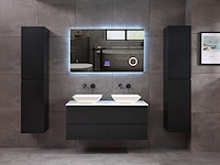 Badkamermeubel 2-persoons 120cm - mat zwart met (hangkast) - afbeelding 18 van  18