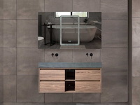 Badkamermeubel 2-persoons met hangkast - 120cm - kleur walnoot - afbeelding 12 van  19