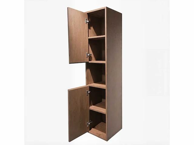 Badkamermeubel 2-persoons met hangkast - 120cm - kleur walnoot - afbeelding 8 van  19