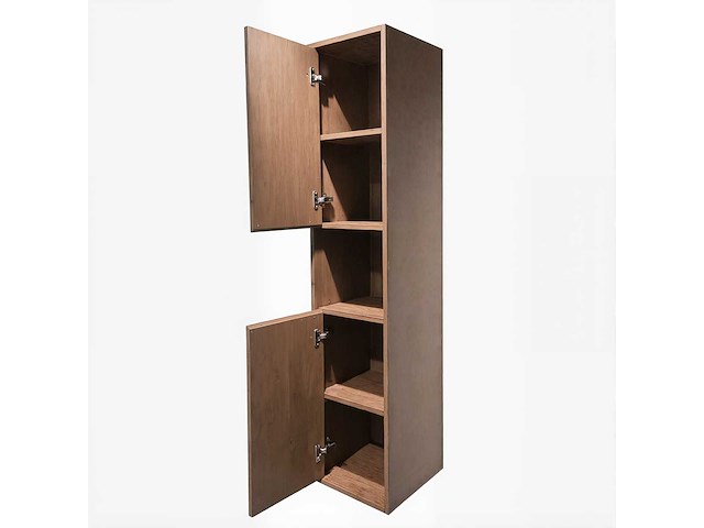 Badkamermeubel 2-persoons met hangkast - 150cm - kleur walnoot - afbeelding 4 van  8