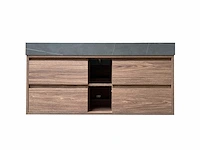 Badkamermeubel 2-persoons met hangkast - 150cm - kleur walnoot - afbeelding 19 van  21