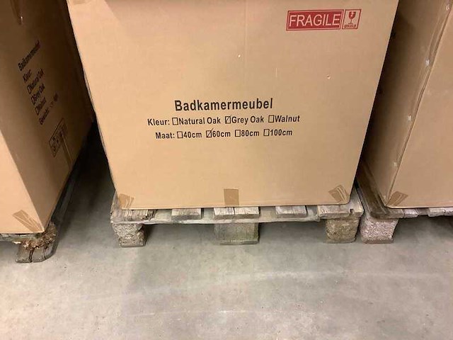 Badkamermeubel 60 cm + wastafel karo, grey oak - afbeelding 3 van  3