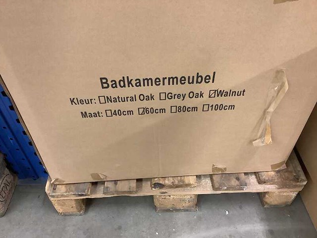 Badkamermeubel 60 cm + wastafel, karo, walnut - afbeelding 3 van  3