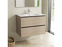 Badkamermeubel 80 cm + wastafel, karo, walnut