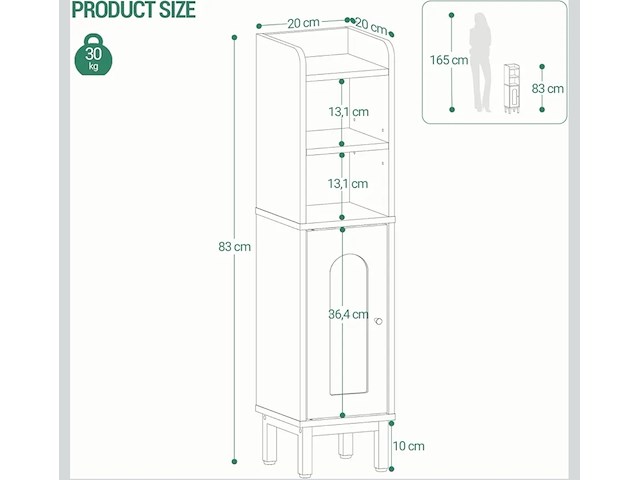 Badkamermeubel hzuaneri, wit - afbeelding 2 van  3