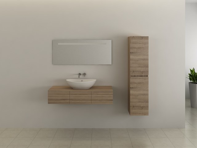 Badkamermeubel vonato, 1-persoons 120 cm, hout decor - afbeelding 2 van  5