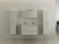 Badkamermeubel vonato, 2-persoons 100 cm, hoogglans wit - afbeelding 2 van  6