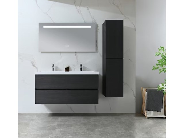 Badkamermeubel vonato, 2-persoons 120 cm, donker hout decor - afbeelding 3 van  10