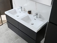 Badkamermeubel vonato, 2-persoons 120 cm, donker hout decor - afbeelding 4 van  10