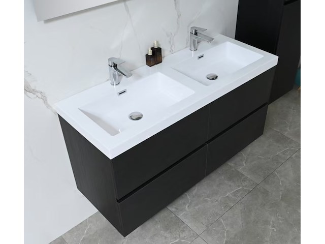 Badkamermeubel vonato, 2-persoons 120 cm, donker hout decor - afbeelding 6 van  10