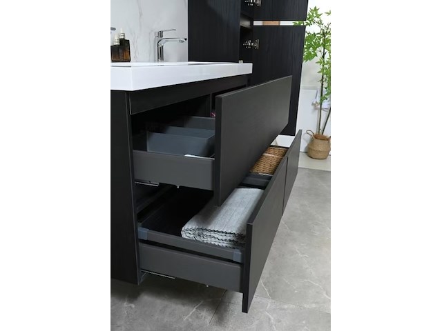 Badkamermeubel vonato, 2-persoons 120 cm, donker hout decor - afbeelding 8 van  10