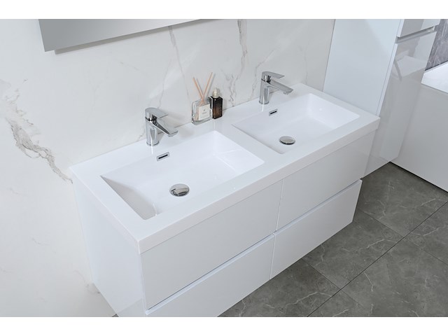 Badkamermeubel vonato, 2-persoons 120 cm, hoogglans wit - afbeelding 5 van  9