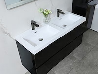 Badkamermeubel vonato, 2-persoons 120 cm, hoogglans zwart - afbeelding 4 van  9