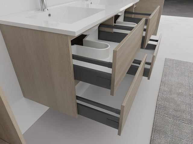 Badkamermeubel vonato, 2-persoons 120 cm, licht hout decor - afbeelding 5 van  6