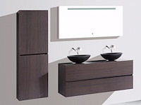 Badkamermeubel vonato, 2-persoons 130 cm, donker hout decor - afbeelding 4 van  12