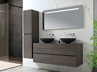 Badkamermeubel vonato, 2-persoons 130 cm, donker hout decor