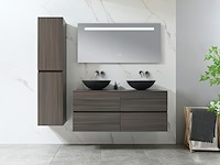 Badkamermeubel vonato, 2-persoons 130 cm, donker hout decor - afbeelding 5 van  12