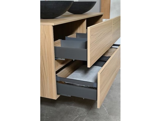 Badkamermeubel vonato, 2-persoons 130 cm, licht hout decor - afbeelding 8 van  11