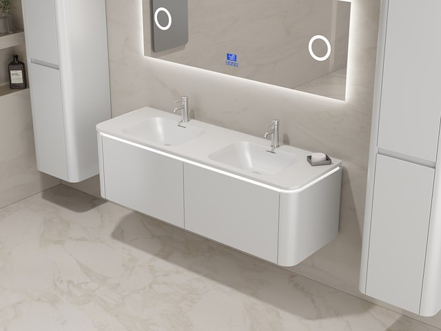 Badkamermeubel vonato, 2-persoons 140 cm, wit - afbeelding 3 van  5