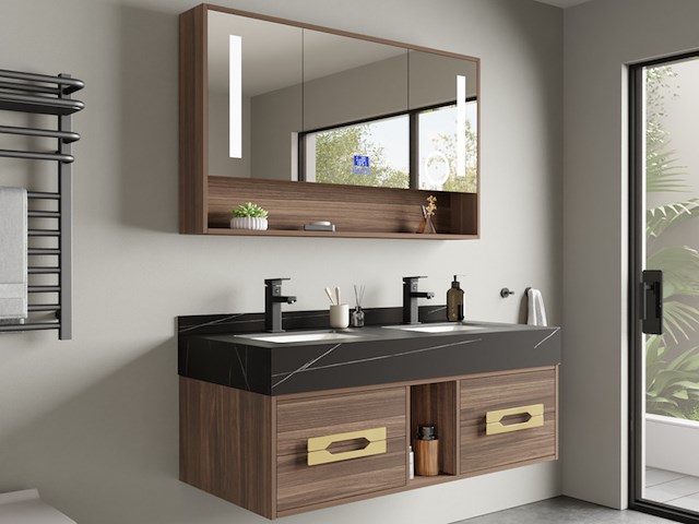 Badkamermeubel vonato ardène 120 hout decor - afbeelding 2 van  6