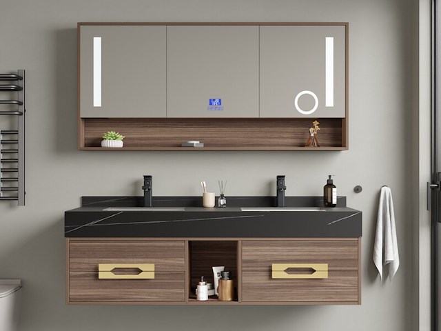 Badkamermeubel vonato, ardène 150, hout decor - afbeelding 1 van  6